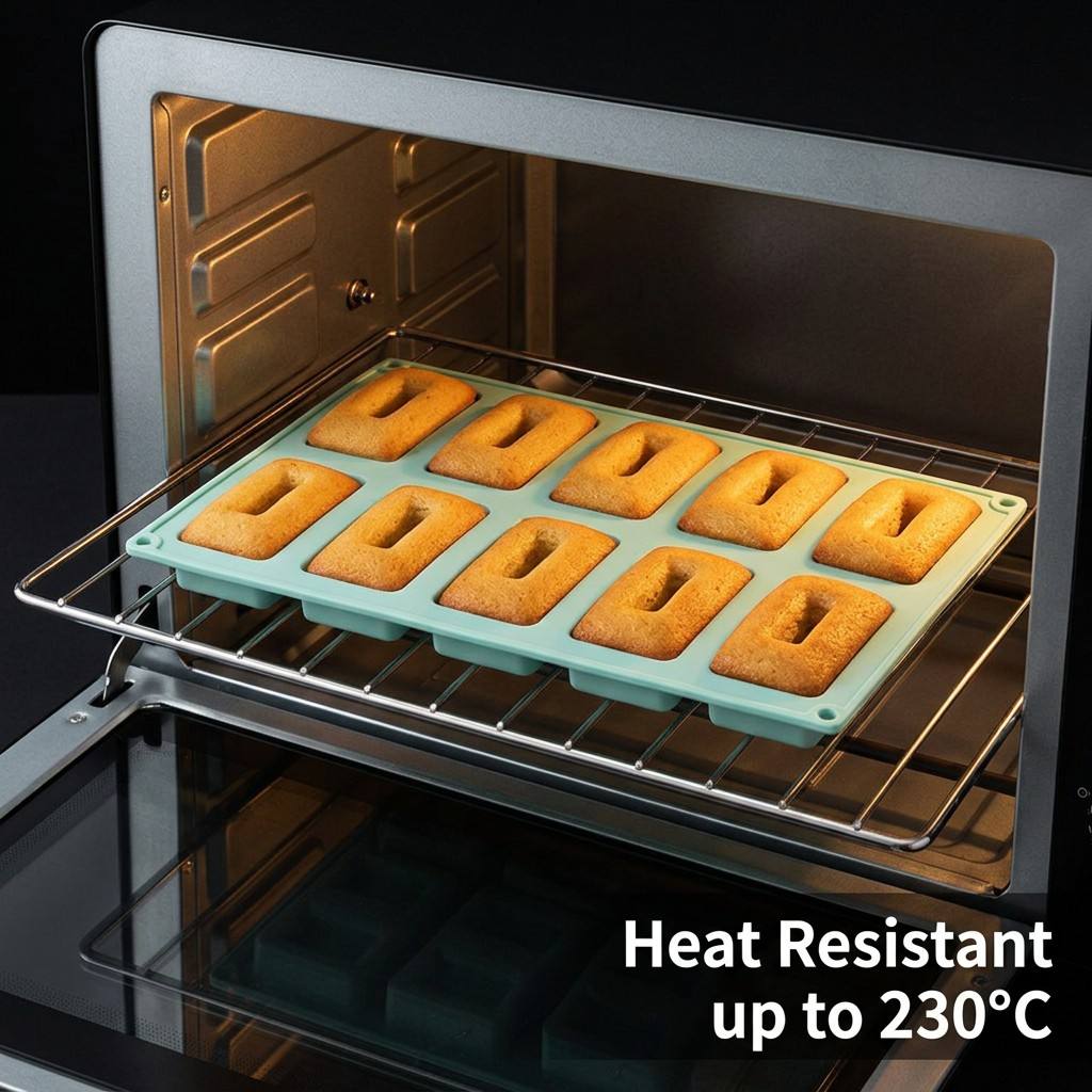 Soap Making Tools - Non-stick 10-Hole Rectangle Silicone Baking Mold