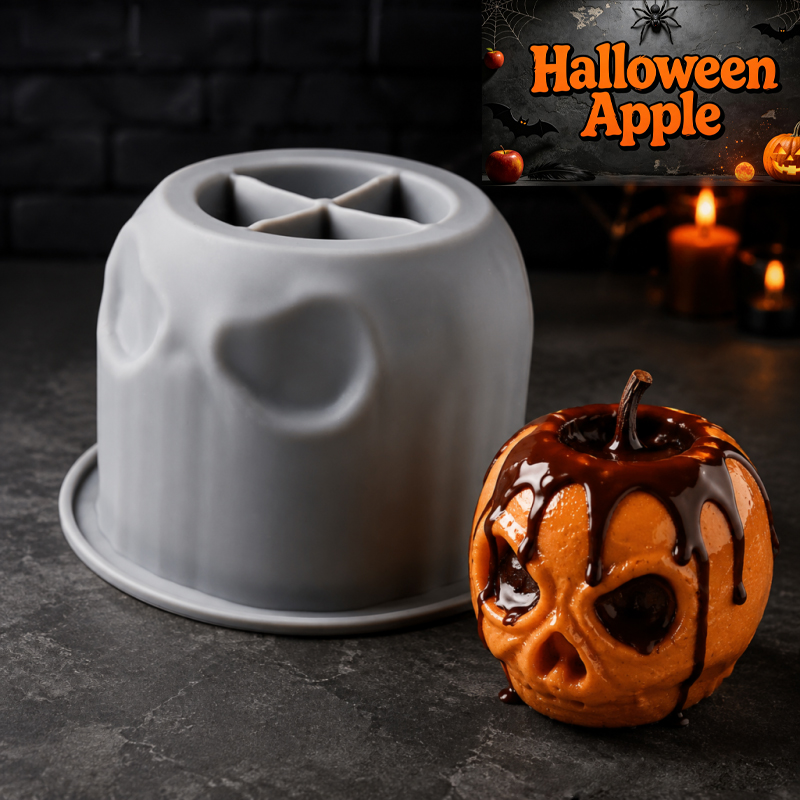 Soap Making Tools - Halloween skull apple silicone mold, creative