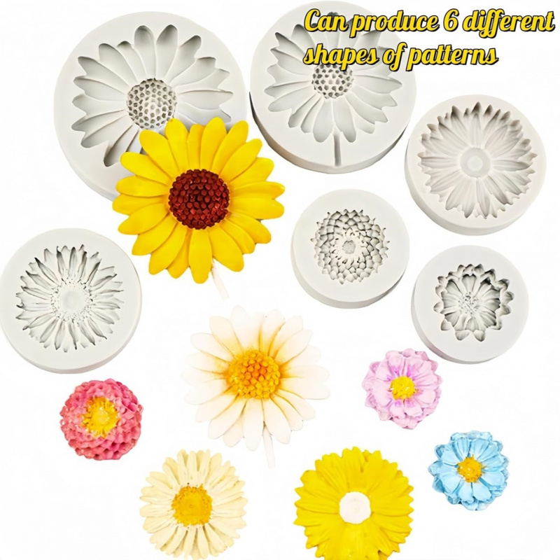 6 Pieces，Sunflower Daisy Silic - Soap Making Bar recension och pris
