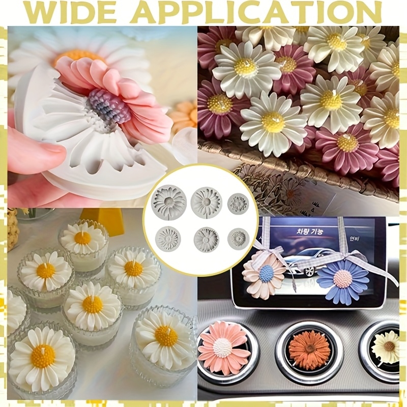 6 Pieces，Sunflower Daisy Silic - Soap Making Bar recension och pris