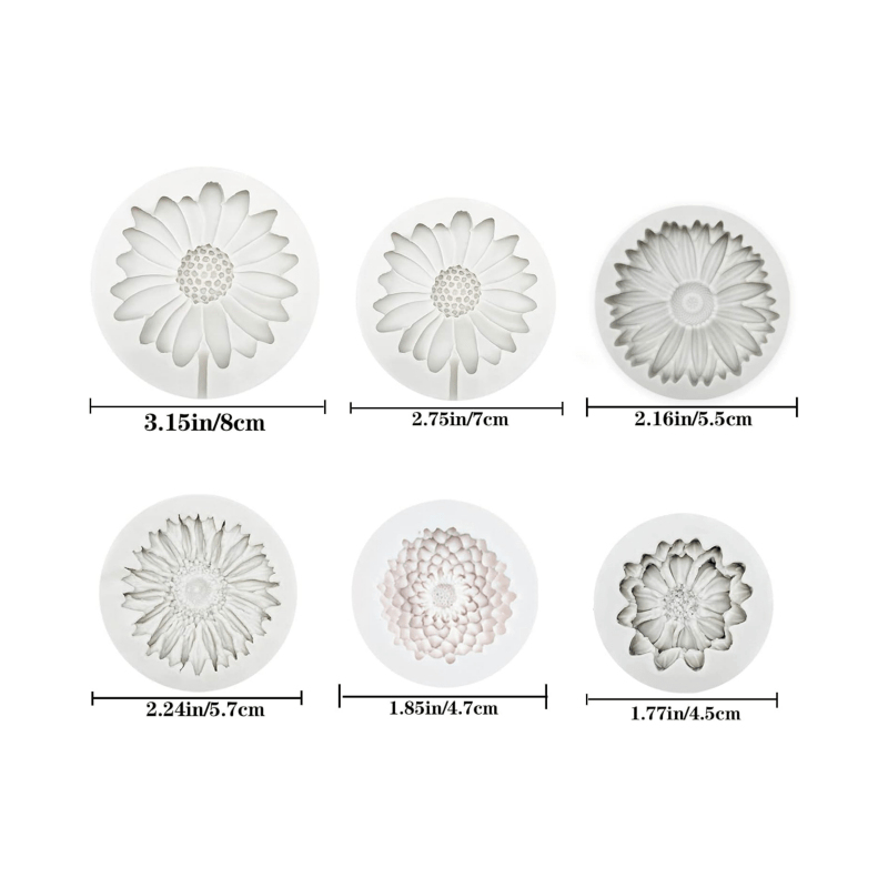 6 Pieces，Sunflower Daisy Silic - Soap Making Bar recension och pris