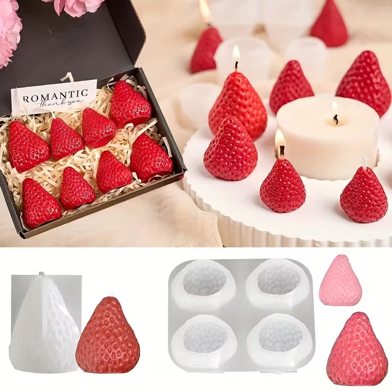 Strawberry Silicone Candle Mol - Soap Making Tools recension och pris
