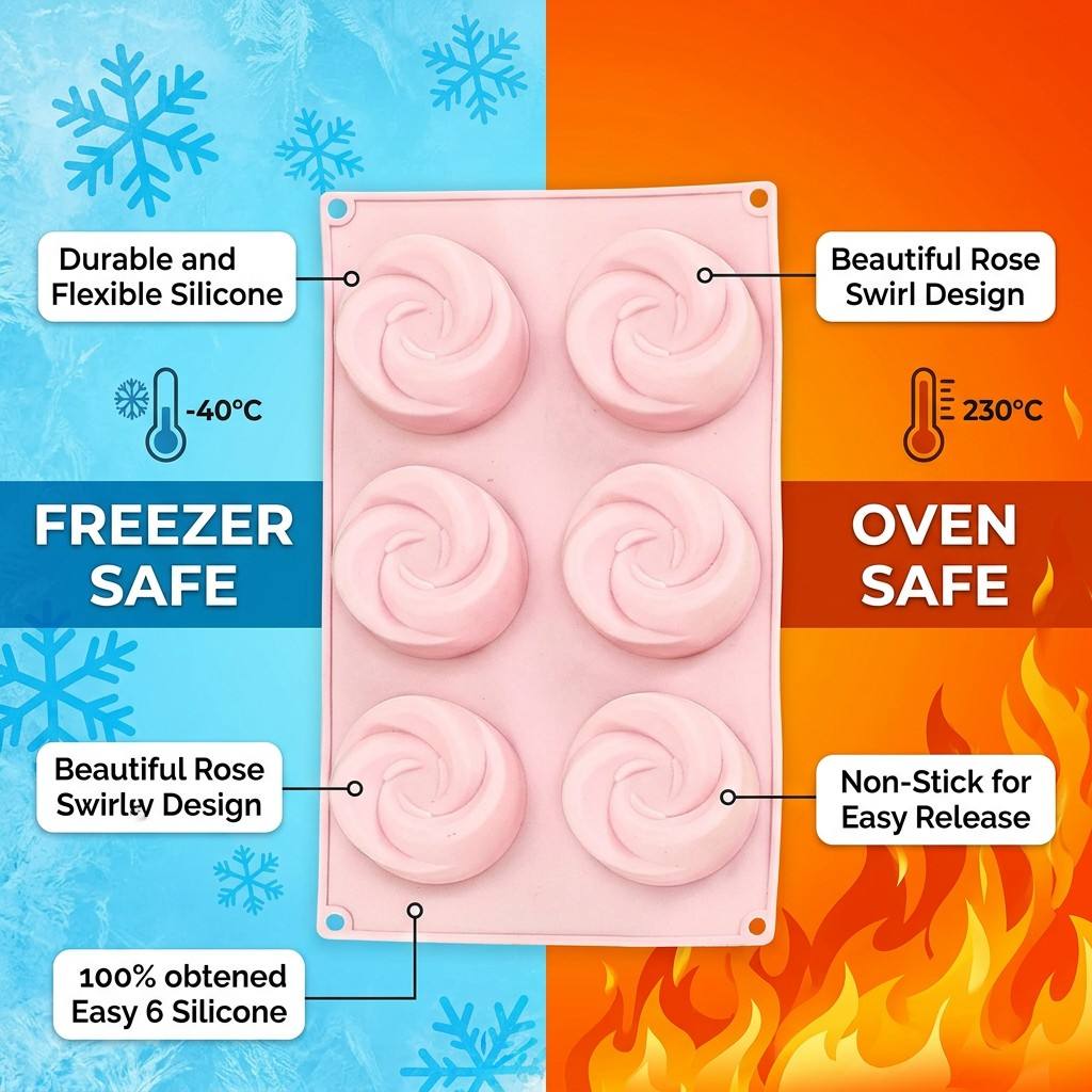 Food Grade 6-Cavity Rose Flowe - Soap Making Bar recension och pris